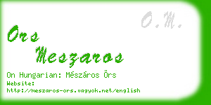 ors meszaros business card