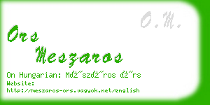 ors meszaros business card